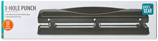 Main image of Pen+Gear 3-Hole Punch, 12 Sheet Capacity, Black