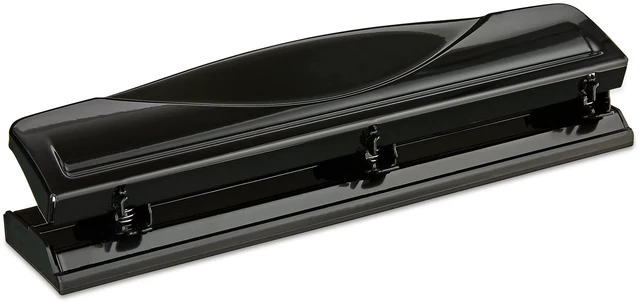 Alt view image 3 of 4 - Pen+Gear 3-Hole Punch, 12 Sheet Capacity, Black