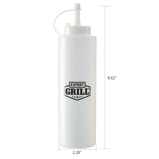 Alt view image 4 of 6 - (6 pack) Expert Grill Plastic 14-Ounce Oil and Vinegar Dispensing Squeeze Bottle,8.8x 2.3 x 2.3
