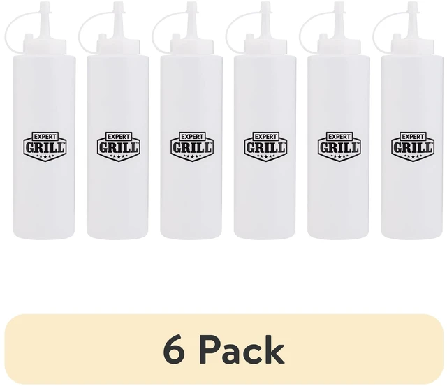 Main image of (6 pack) Expert Grill Plastic 14-Ounce Oil and Vinegar Dispensing Squeeze Bottle,8.8x 2.3 x 2.3