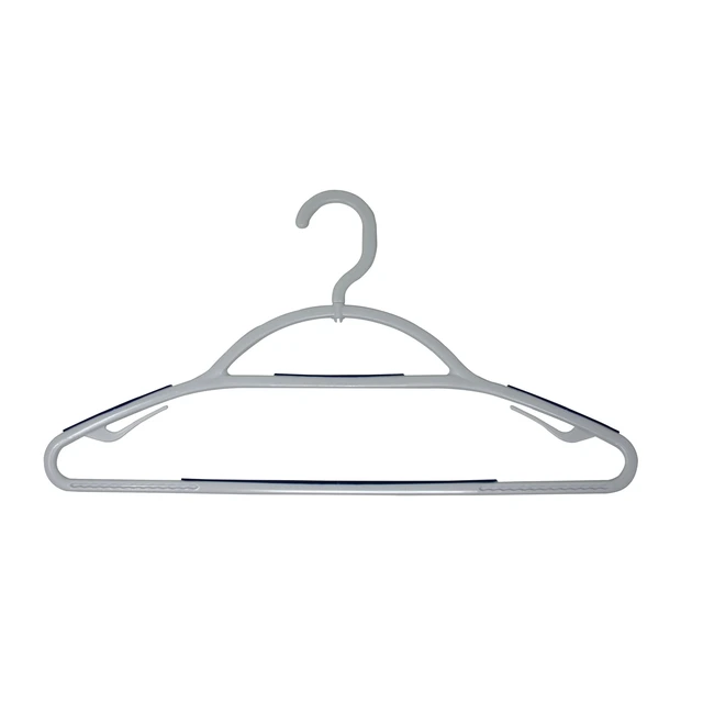 Alt view image 5 of 6 - Mainstays Non-Slip Plastic Swivel Neck Clothing Hangers, 5 Count, White & Blue, Adult