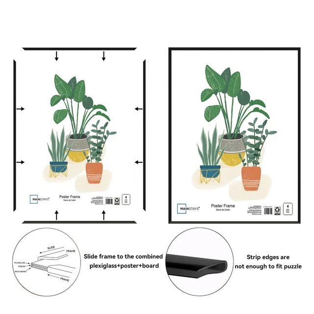 Alt view image 3 of 6 - Mainstays 27x40 Picture Frame Black Flat Profile Wall Photo Frame
