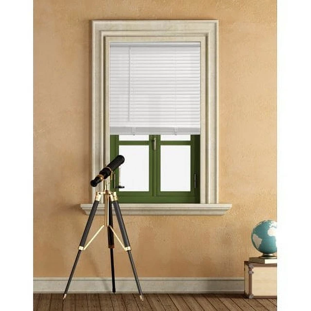 Alt view image 3 of 5 - Mainstays 1 in Cordless Vinyl Light Filtering Mini Blinds, White, 23 in W x 42 in L