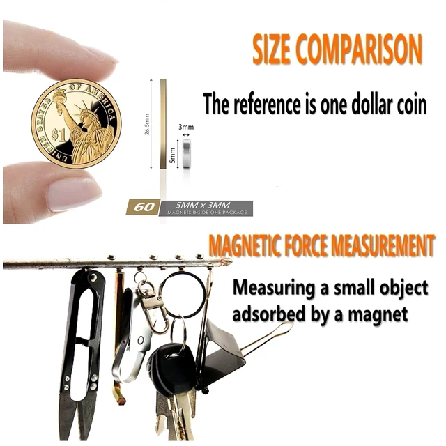 Alt view image 2 of 7 - 60pcs Small Magnets,Round for Refrigerator , Cylinder, Fridge , Office , Whiteboard , Durable Little Miniature Tiny Mini for Crafts