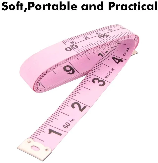 Alt view image 4 of 6 - VAXATO 2PCS Measuring Tape for Body,Soft Tape Measure for Body Sewing Fabric Tailor Cloth Craft Measurement,60 Inch/1.5M Pink Retractable Dual Sided Measure Tape Set