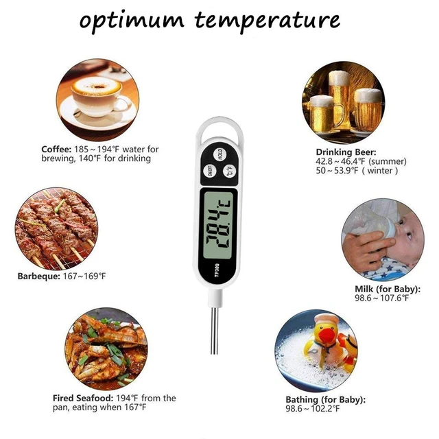 Alt view image 7 of 7 - Digital Meat Food Thermometer for Cooking Kitchen BBQ, Probe Instant Read Thermometer with Long Probe for Candy Candle Milk Yogurt Deep Fry Roast Baking Temperature