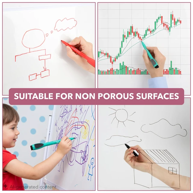 Alt view image 5 of 6 - Mr. Pen- Magnetic Dry Erase Markers, 12 Pack with Whiteboard Eraser