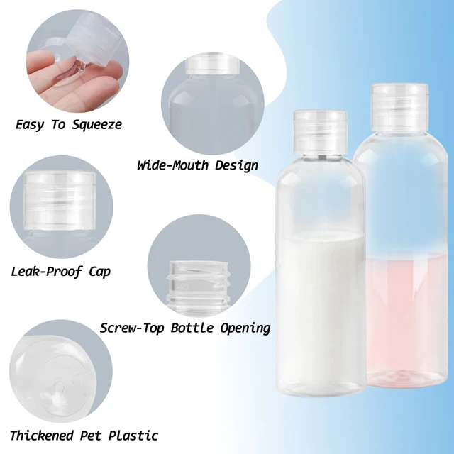 Alt view image 3 of 7 - Ninsula 8Pcs Travel Bottles Set, TSA Approved Travel Size Toiletries, Reusable Leak Proof Cosmetic Containers for Shampoo, Conditioner, Cream -Women Men Travel Essentials