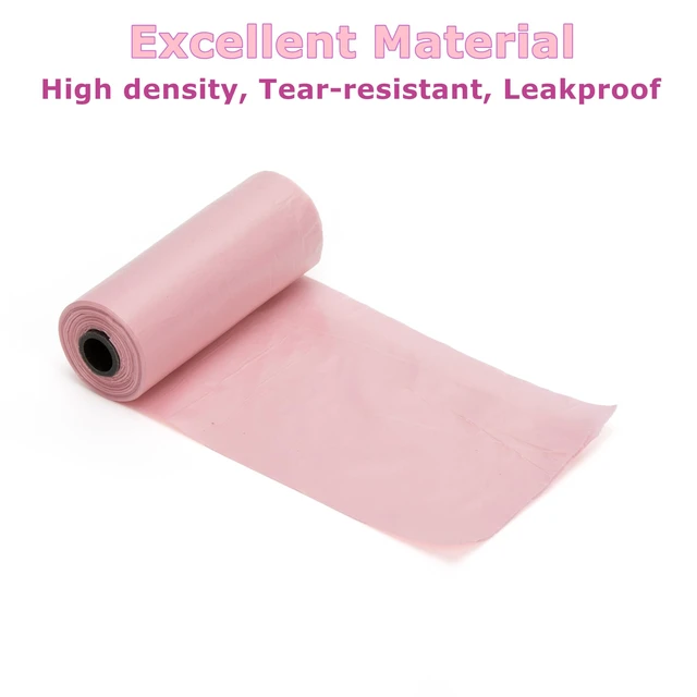 Alt view image 2 of 4 - Ginsco 0.8 Gallons Disposable Trash Bags for Mini Car Trash Can, Portable Small Car Garbage Bags, Cars Accessories, Mini Trash Bags, Plastic Trash Bag for Cars/Home/Office (4 Rolls/60 Counts) Pink