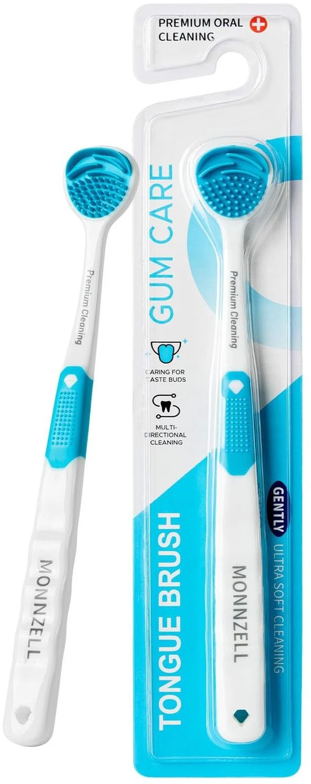 Main image of Silicone Tongue Scraper & Brush for Adults, Soft Tongue Cleaner for Bad Breath, Gentle Flexible Bristles Remove Tongue Coating & Food Residue, Non-Metal Oral Hygiene Tool for Fresh Breath