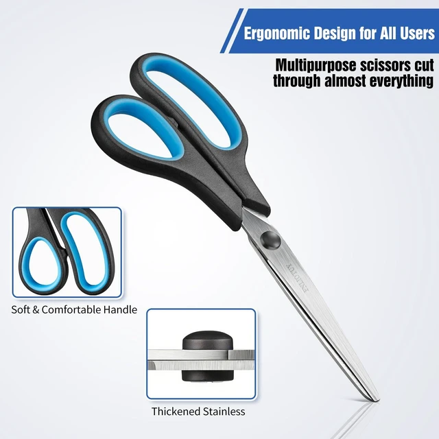 Alt view image 3 of 7 - 8.5" Heavy Duty Scissors All Purpose for Office Home School Sewing Crafts