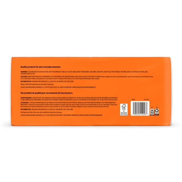 Alt view image 5 of 5 - Amazon Basics Everyday Paper Napkins, 400 Count