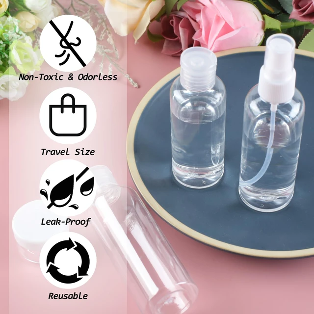 Alt view image 7 of 7 - Ninsula 8Pcs Travel Bottles Set, TSA Approved Travel Size Toiletries, Reusable Leak Proof Cosmetic Containers for Shampoo, Conditioner, Cream -Women Men Travel Essentials