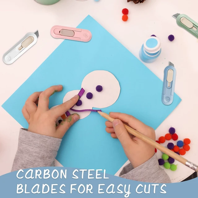 Alt view image 5 of 7 - Box Cutter,Retractable Box Opener, Package Opener, Easy Slide Retractable Cute envelope opener for opening daily express boxes, envelopes, packages, paper tapes and more (4 Pcs Box Cutter)