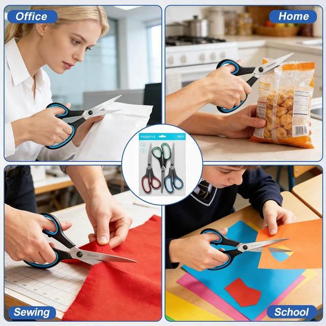 Alt view image 6 of 7 - 8.5" Heavy Duty Scissors All Purpose for Office Home School Sewing Crafts