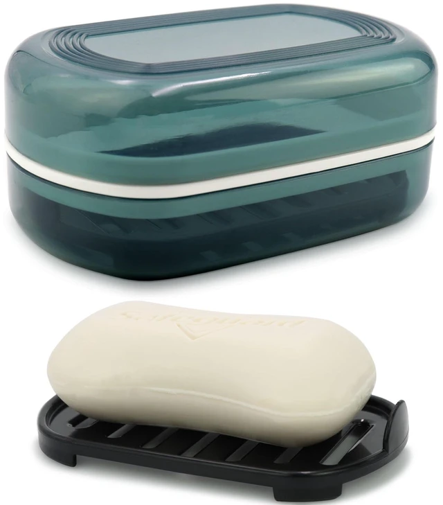 Main image of Travel Soap Container, Bar Soap Holder, Portable Soap Case, Soap Dish with Lid for Traveling, Camping, Gym, Bathroom (Blue Style-1)