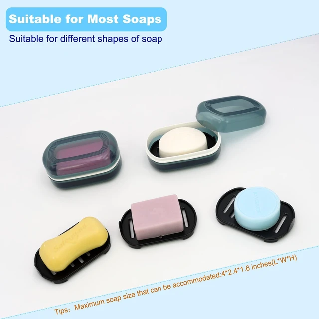 Alt view image 2 of 7 - Travel Soap Container, Bar Soap Holder, Portable Soap Case, Soap Dish with Lid for Traveling, Camping, Gym, Bathroom (Blue Style-1)