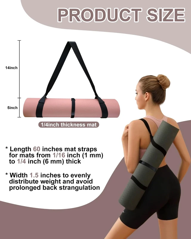 Alt view image 5 of 7 - Yoga Mat Strap Carrier with Adjustable Hook-and-Loop for Most Mats