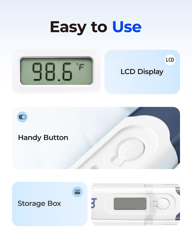 Alt view image 3 of 6 - femometer Oral Thermometer for Adults and Kids, Flexible Tip