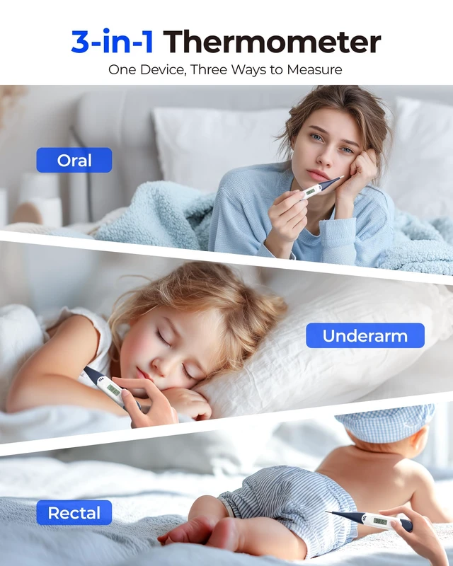 Alt view image 4 of 6 - femometer Oral Thermometer for Adults and Kids, Flexible Tip