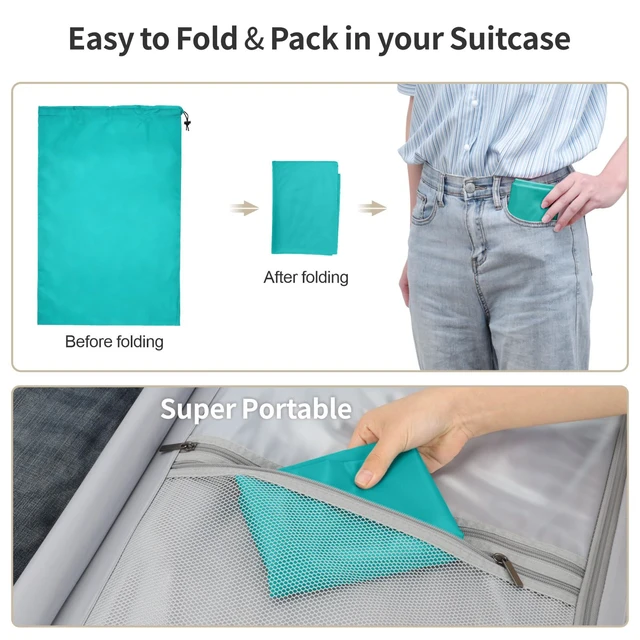 Alt view image 5 of 7 - F-color Travel Laundry Bags - Dirty Clothes Travel Bag for Cruise, 24x36 in