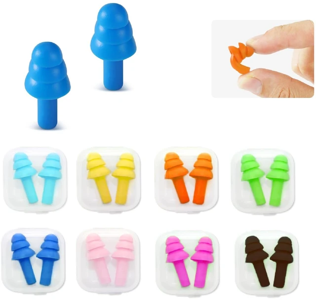 Main image of Silicone Earplugs for Swimming, Sleeping, Snoring, Work, Concerts - Noise Cancelling, Reusable Ear Protection, 8 Pairs