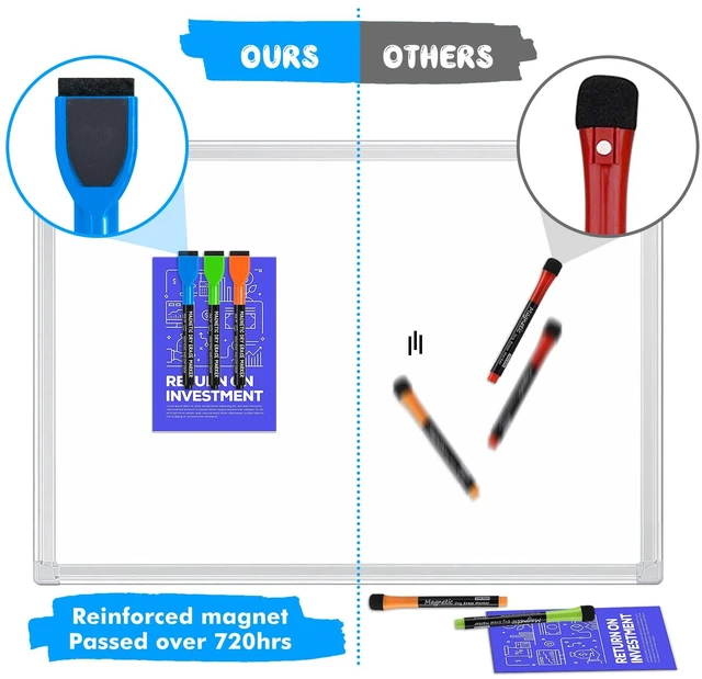 Alt view image 3 of 7 - maxtek Dry Erase Markers - 6 Count Colorful Magnetic Dry Erase Markers Fine Tip with Eraser, Low Odor Whiteboard Markers for Calendar Boards