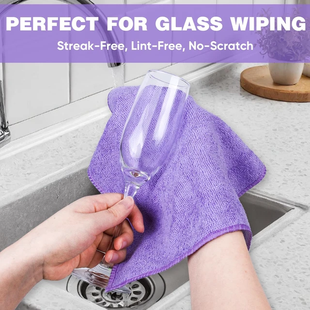 Alt view image 4 of 6 - TEAWOO 10 Colors Microfiber Cleaning Cloths, 10 Pack Assorted Cleaning Rags