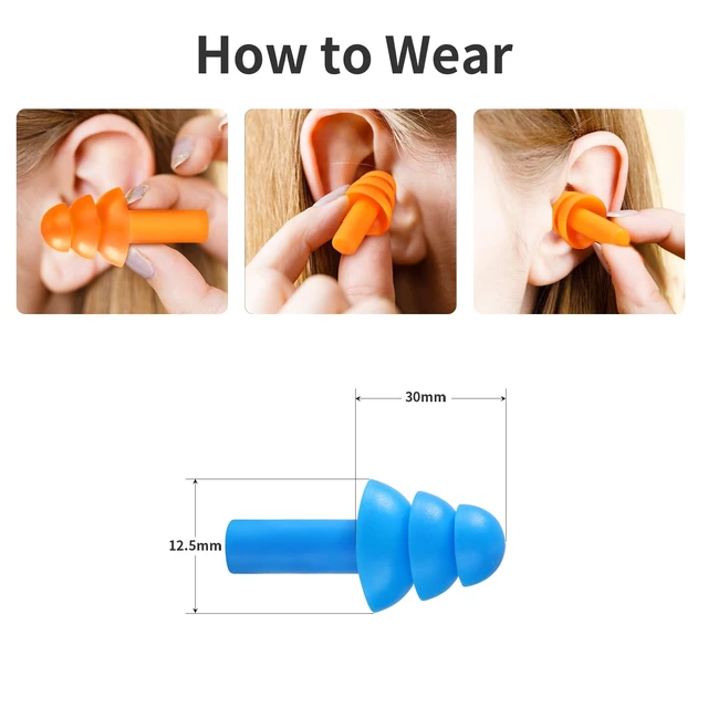 Alt view image 7 of 7 - Silicone Earplugs for Swimming, Sleeping, Snoring, Work, Concerts - Noise Cancelling, Reusable Ear Protection, 8 Pairs