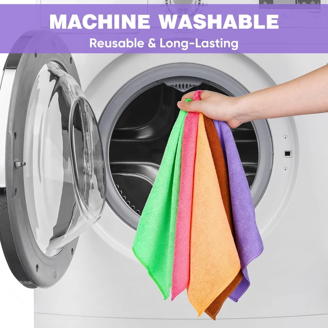 Alt view image 6 of 6 - TEAWOO 10 Colors Microfiber Cleaning Cloths, 10 Pack Assorted Cleaning Rags