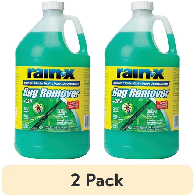 Main image of (2 pack) Rain-X Bug Remover Windshield Washer Fluid, 1 Gallon, Streak-Free with Water Beading