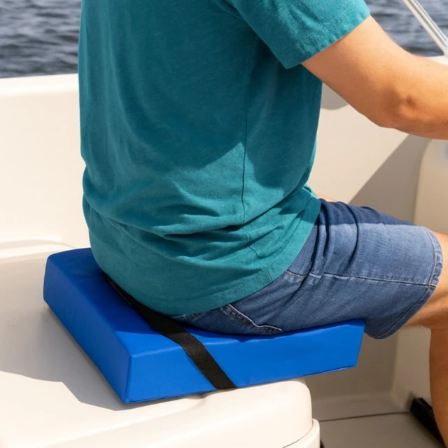 Alt view image 2 of 6 - Ozark Trail Type IV Flotation Boat Cushion, U.S. Coast Guard Approved, Blue, 16 in x 15.5 in