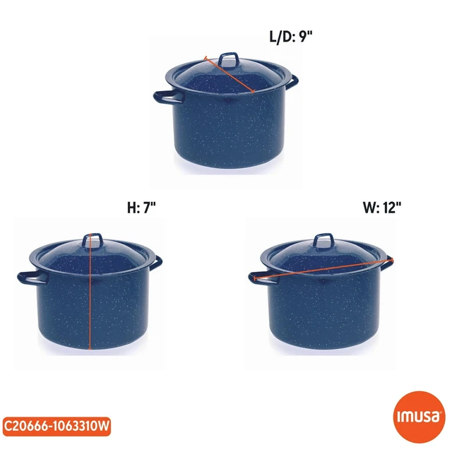 Alt view image 4 of 6 - IMUSA 6.0qt Enamel Stock Pot, Blue