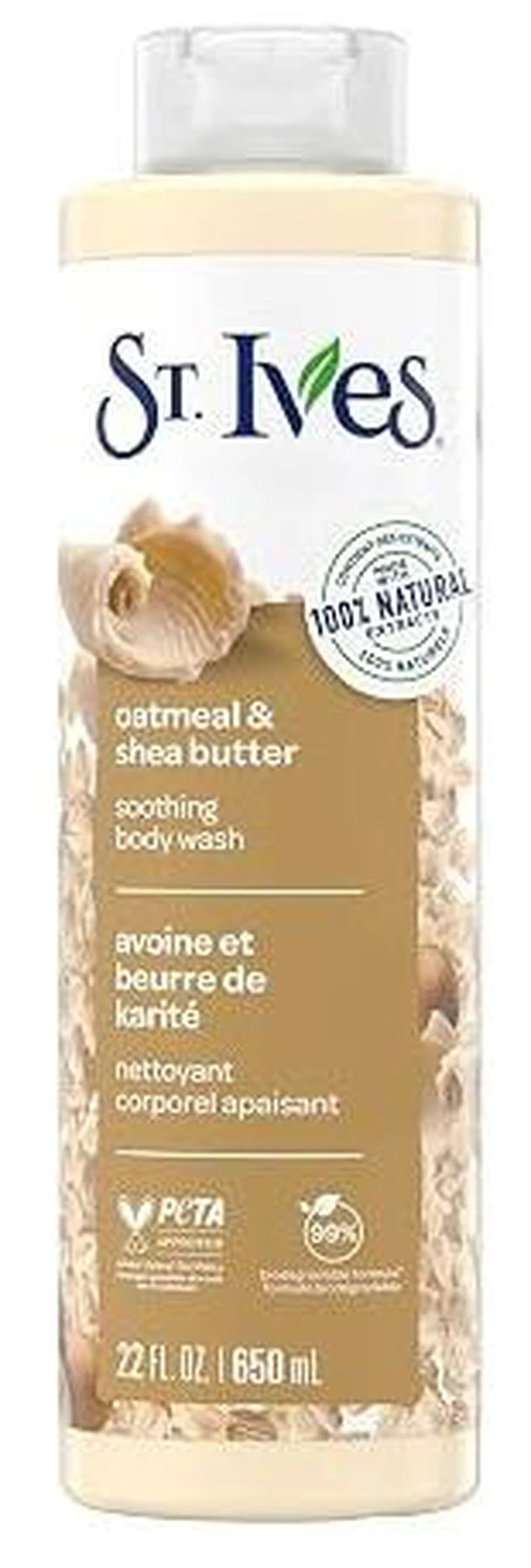Main image of St. Ives Oatmeal & Shea Butter Body Wash, Soothing Body Care with 100% Natural Extracts, Moisturizing Body Soap, Daily Shower Gel Cleanser with Comforting Warm Fragrance, 22oz
