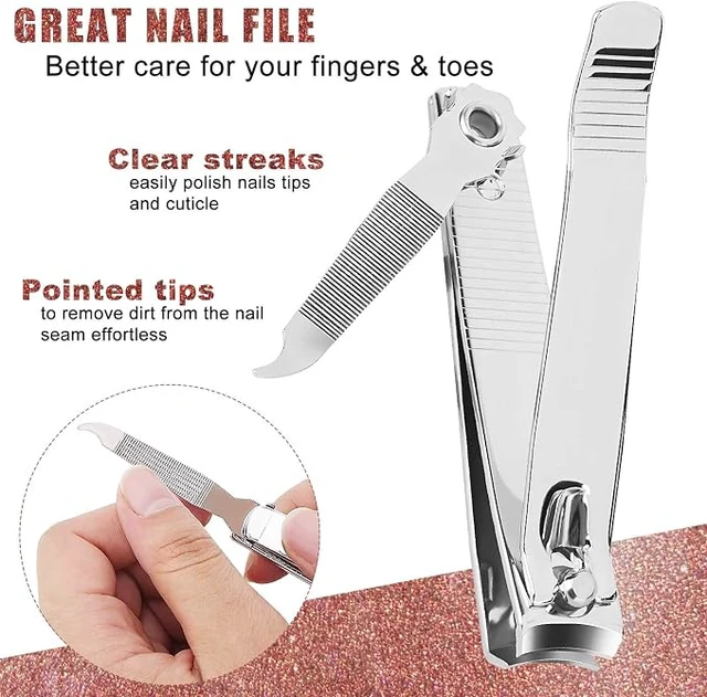 Alt view image 3 of 7 - Stainless Steel Nail Clipper Set with File for Men Women