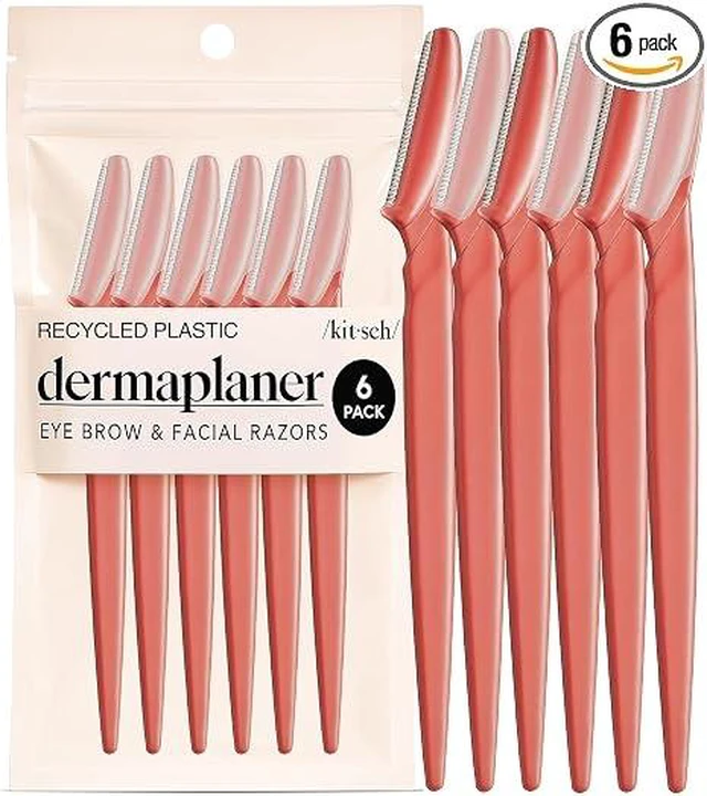 Main image of Kitsch Dermaplane Razor for Women Face Coral, 6 pcs