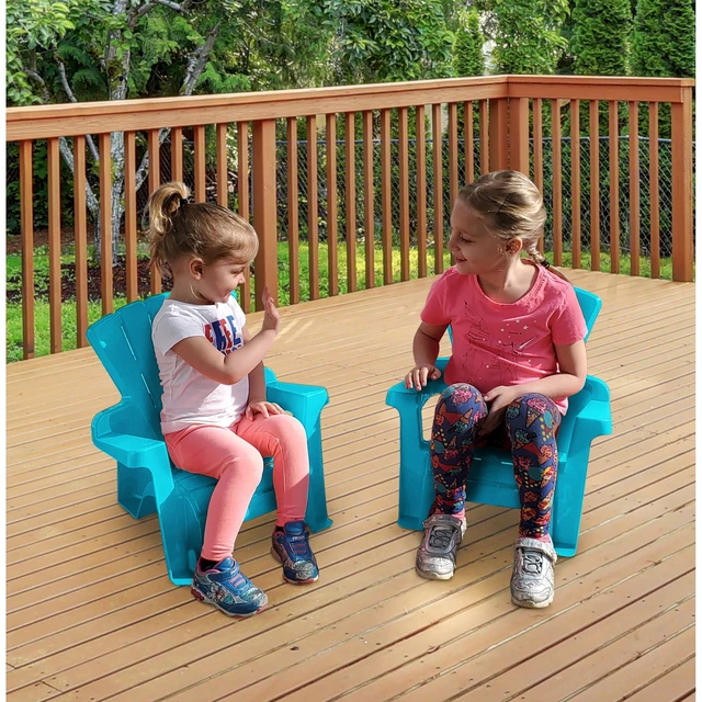 Alt view image 2 of 6 - Play Day Kids Adirondack Chair, Turquoise, 1 Seat, Ages 2+