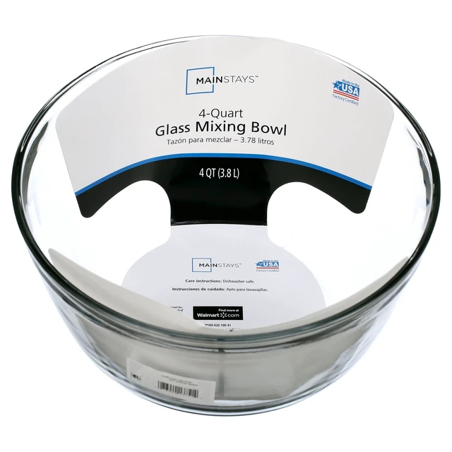 Alt view image 2 of 6 - Mainstays Glass Mixing Bowl, 4 qt