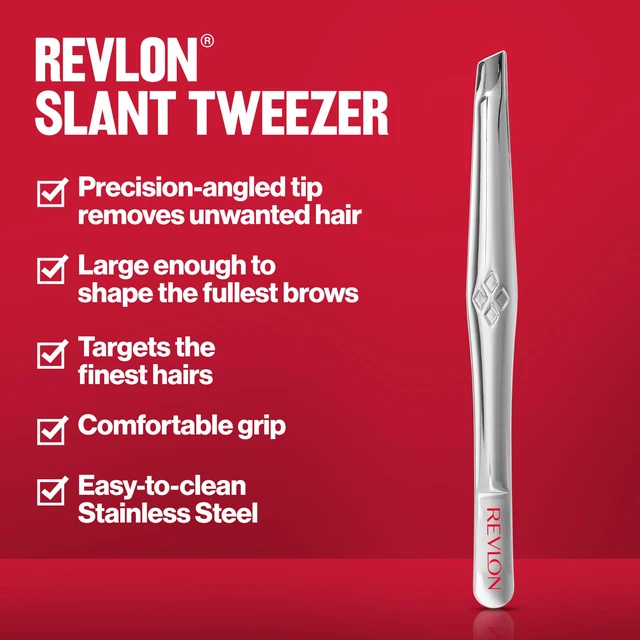 Alt view image 3 of 7 - Revlon Slant Tip Tweezer, Silver, 1 Count
