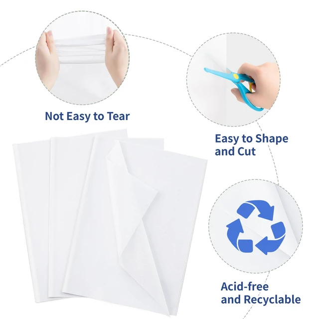 Alt view image 7 of 7 - Simetufy 115 Sheets White Tissue Paper for Gift Bags Packaging 14 x 20 Inch