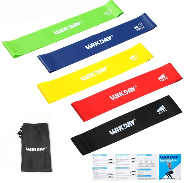 Main image of WIKDAY Resistance Bands for Working Out Exercise Loop Bands Workout Bands Set for Men Women Body Stretching, Crossfit Training, Home Workout, Physical Therapy, Booty Legs, Set of 5
