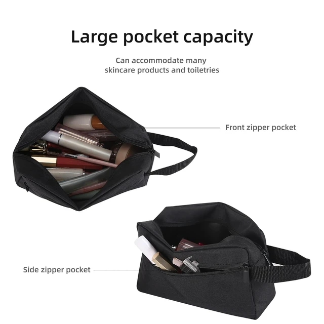 Alt view image 4 of 7 - Icramsy Travel Toiletry bag Toiletry bag for women men Hanging Cosmetic bag Travel accessories for Women Men (Black)