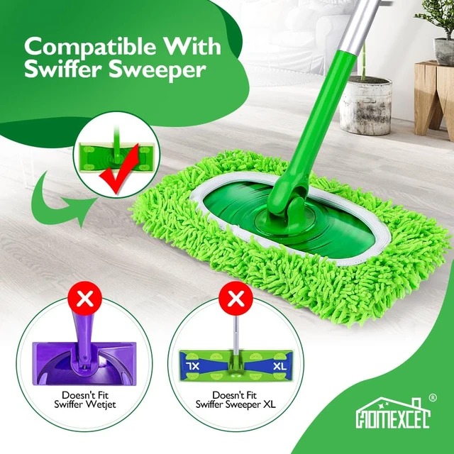 Alt view image 2 of 7 - HOMEXCEL Reusable Microfiber Mop Pads Compatible with Sweeper Mop, Dry & Wet Sweeping Cloths, Washable Wet Pads Refill for Multi-Surface/Hardwood Floor Cleaning, Pack of 4