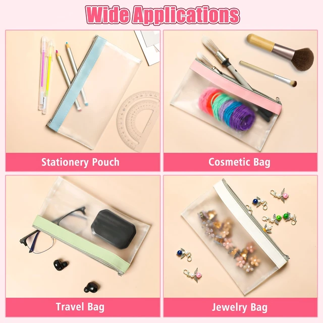 Alt view image 6 of 7 - 4 Pack Clear Pencil Pouch, Cute Pencil Case, Pencil Bag With Zipper
