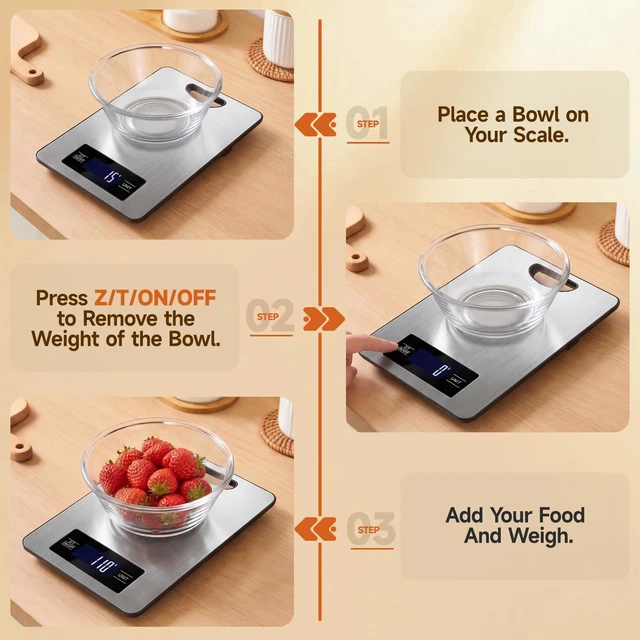 Alt view image 5 of 7 - Food Scale, Digital Kitchen Scale with Hanging Loop, 11lb Baking Scale