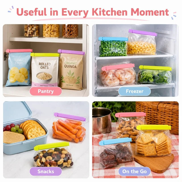 Alt view image 4 of 7 - Tmflove 12 PCS Sealing Clips for Food and Snack Bag(2.75 in, 4.33 in, 6.29 in)