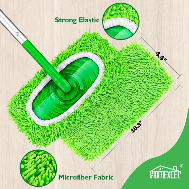 Alt view image 3 of 7 - HOMEXCEL Reusable Microfiber Mop Pads Compatible with Sweeper Mop, Dry & Wet Sweeping Cloths, Washable Wet Pads Refill for Multi-Surface/Hardwood Floor Cleaning, Pack of 4