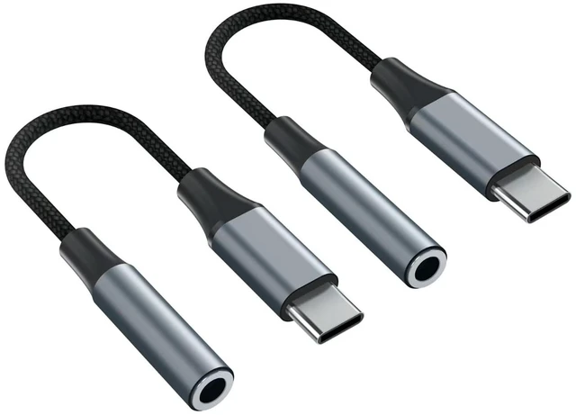 Main image of 2pcs USB C to 3.5mm Female Headphone Jack Adapter