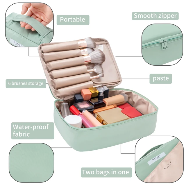 Alt view image 4 of 7 - Queboom Travel Makeup Bag Cosmetic Bag Toiletry Bag for Women & Men, Green