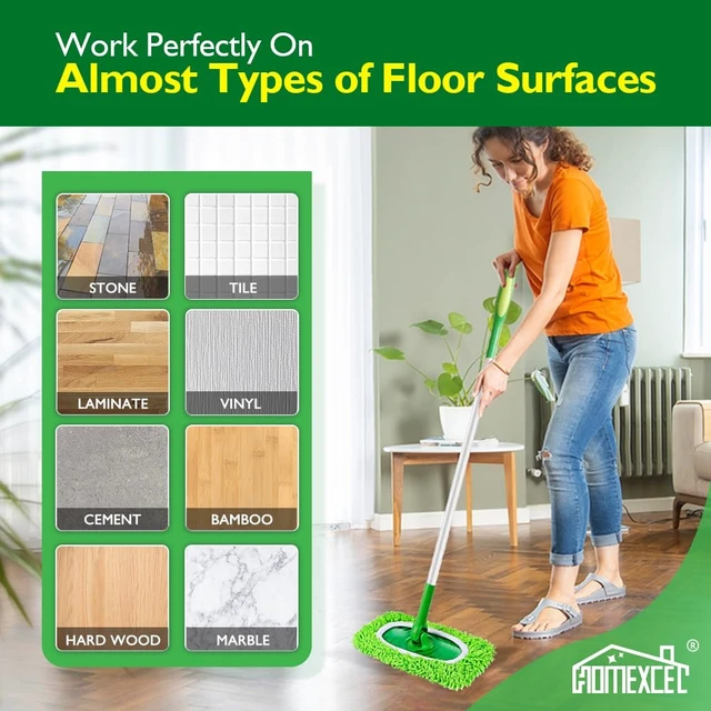 Alt view image 6 of 7 - HOMEXCEL Reusable Microfiber Mop Pads Compatible with Sweeper Mop, Dry & Wet Sweeping Cloths, Washable Wet Pads Refill for Multi-Surface/Hardwood Floor Cleaning, Pack of 4